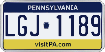 PA license plate LGJ1189