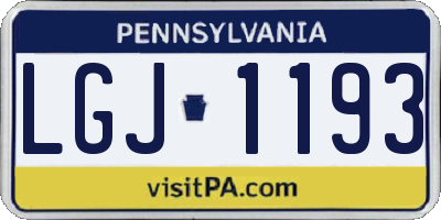 PA license plate LGJ1193