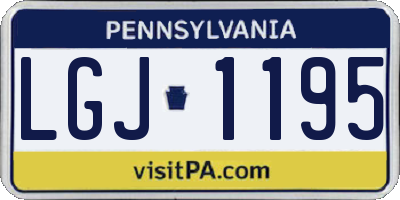 PA license plate LGJ1195