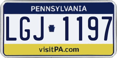 PA license plate LGJ1197