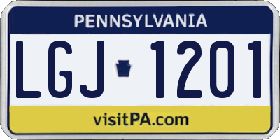 PA license plate LGJ1201