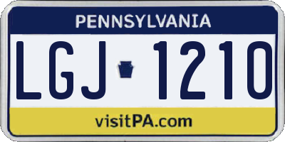 PA license plate LGJ1210