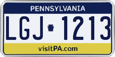 PA license plate LGJ1213
