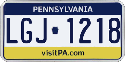 PA license plate LGJ1218