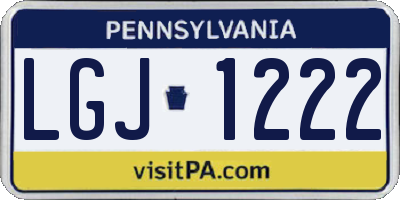 PA license plate LGJ1222