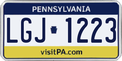 PA license plate LGJ1223