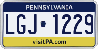 PA license plate LGJ1229