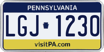 PA license plate LGJ1230