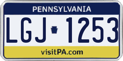 PA license plate LGJ1253