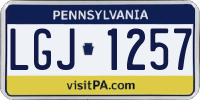 PA license plate LGJ1257
