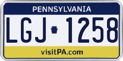 PA license plate LGJ1258