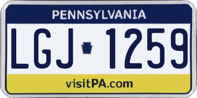 PA license plate LGJ1259