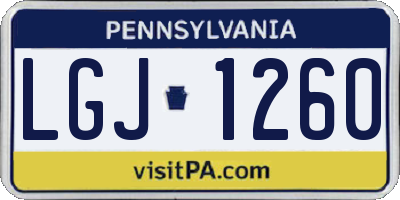 PA license plate LGJ1260