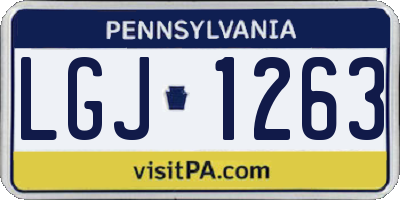 PA license plate LGJ1263