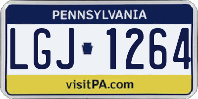 PA license plate LGJ1264