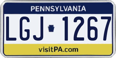 PA license plate LGJ1267