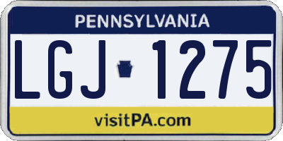 PA license plate LGJ1275
