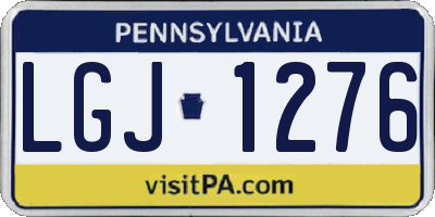 PA license plate LGJ1276