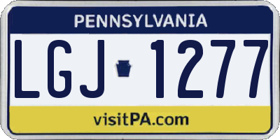 PA license plate LGJ1277