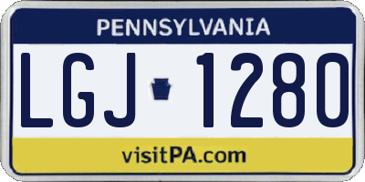 PA license plate LGJ1280
