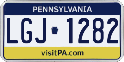 PA license plate LGJ1282