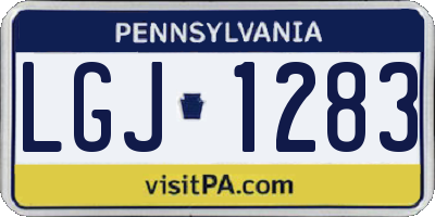 PA license plate LGJ1283