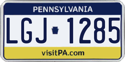 PA license plate LGJ1285