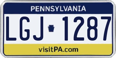 PA license plate LGJ1287