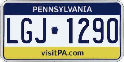 PA license plate LGJ1290