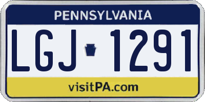 PA license plate LGJ1291