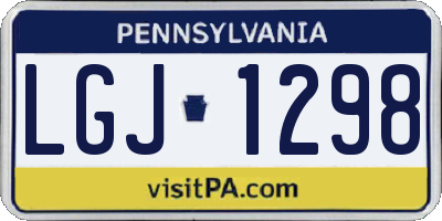 PA license plate LGJ1298