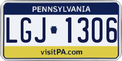 PA license plate LGJ1306