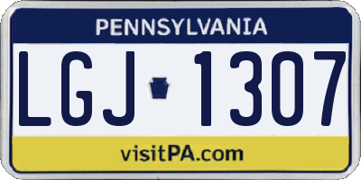 PA license plate LGJ1307