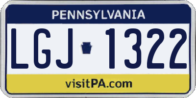 PA license plate LGJ1322