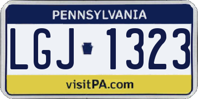 PA license plate LGJ1323