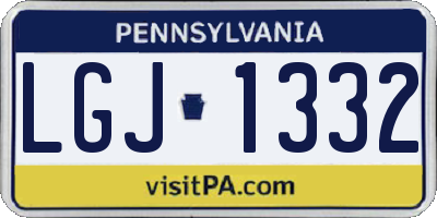 PA license plate LGJ1332