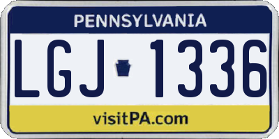 PA license plate LGJ1336