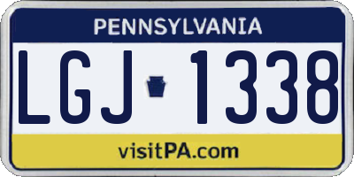 PA license plate LGJ1338