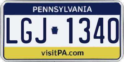 PA license plate LGJ1340