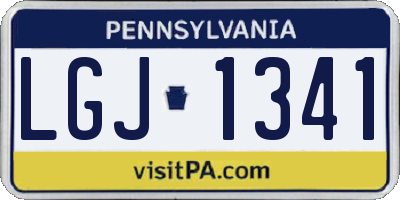 PA license plate LGJ1341