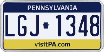 PA license plate LGJ1348