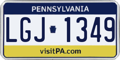 PA license plate LGJ1349