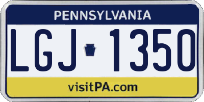 PA license plate LGJ1350