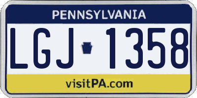 PA license plate LGJ1358