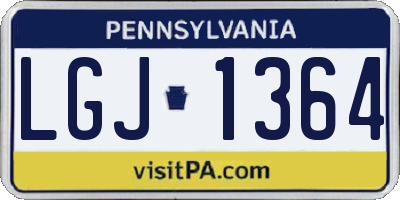 PA license plate LGJ1364
