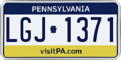 PA license plate LGJ1371