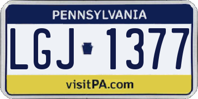 PA license plate LGJ1377