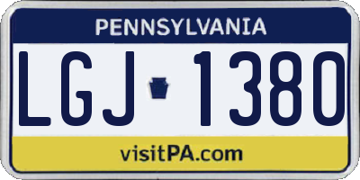 PA license plate LGJ1380