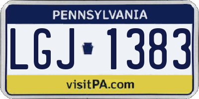 PA license plate LGJ1383