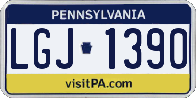 PA license plate LGJ1390